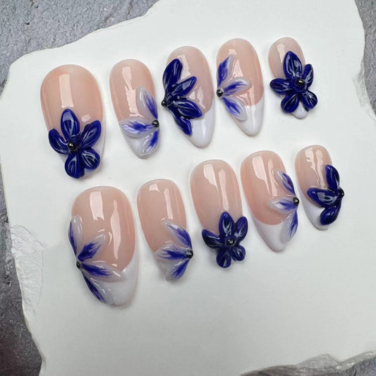 3D Nails/custom press on nails/party press on nails/Flakes for nails/wedding nails gift/Japanese nails/Long nails/Almond nails