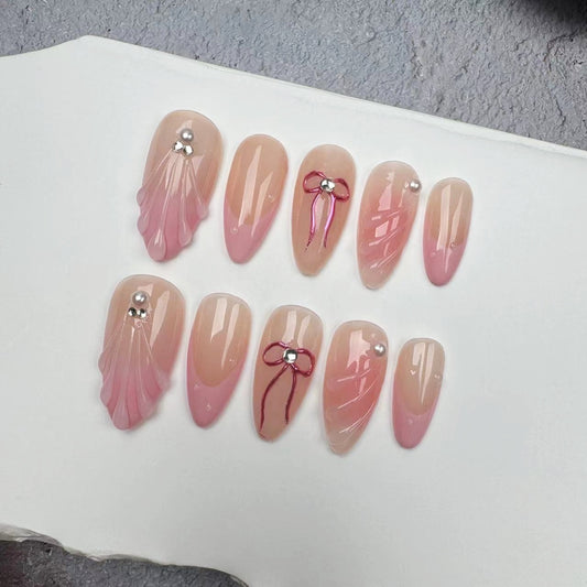 Handmade Nails/custom press on nails/party press on nails/Flakes for nails/wedding nails gift/Japanese nails/Long nails/Almond nails