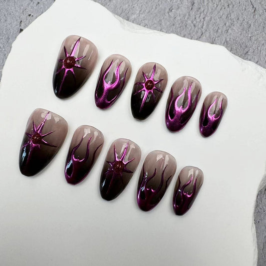 Handmade Nails/custom press on nails/party press on nails/Flakes for nails/wedding nails gift/Japanese nails/Long nails/Almond nails