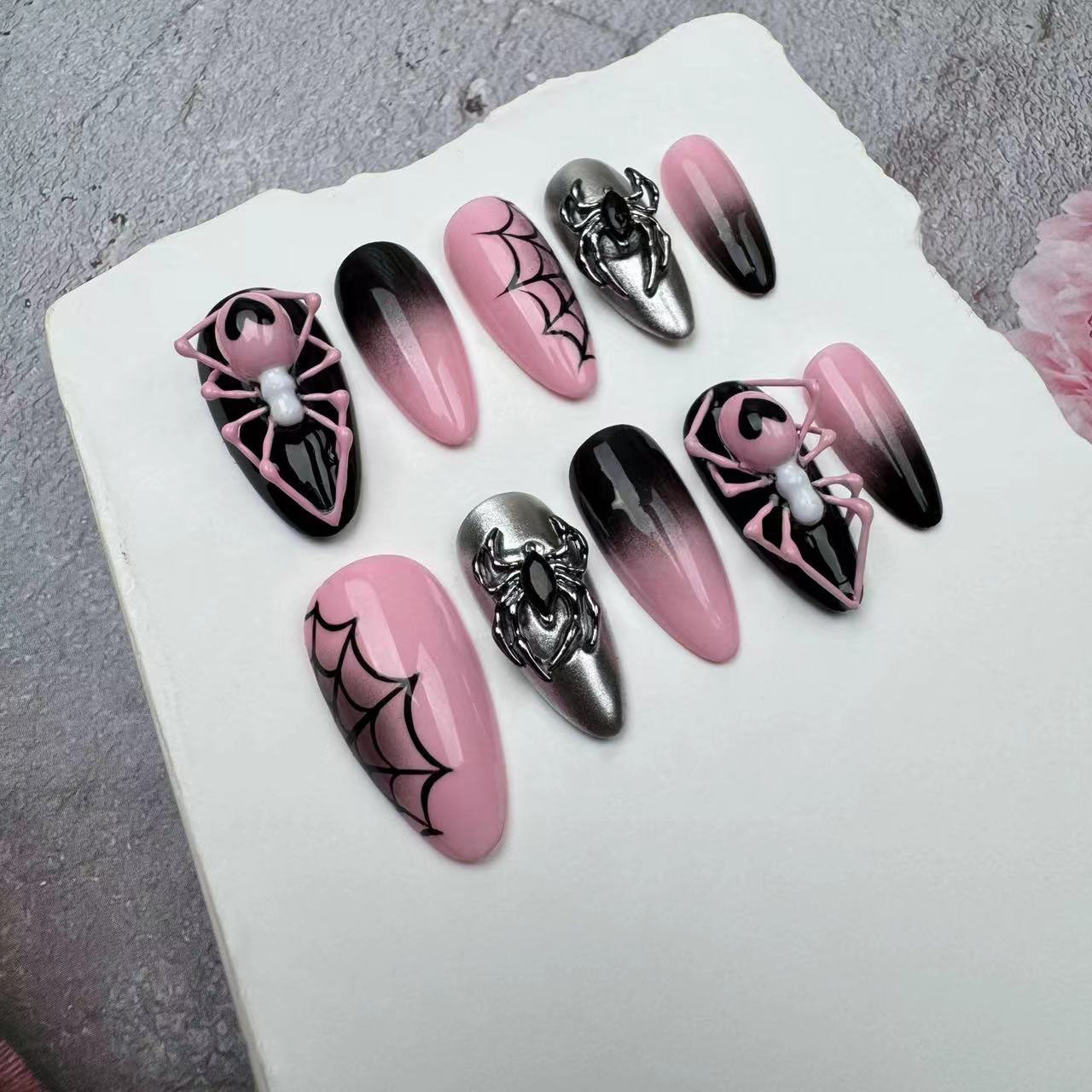 3D Nails/custom press on nails/party press on nails/Flakes for nails/wedding nails gift/Japanese nails/Long nails/Almond nails