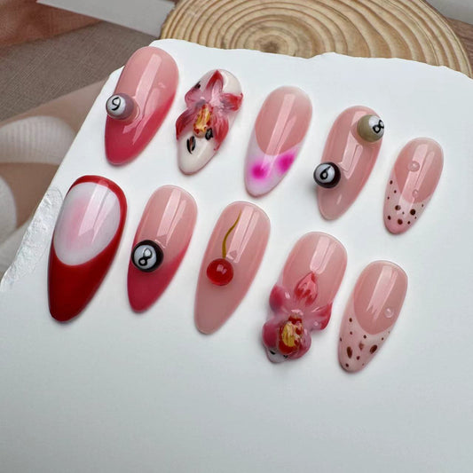 3D Nails/custom press on nails/party press on nails/Flakes for nails/wedding nails gift/Japanese nails/Long nails/Almond nails