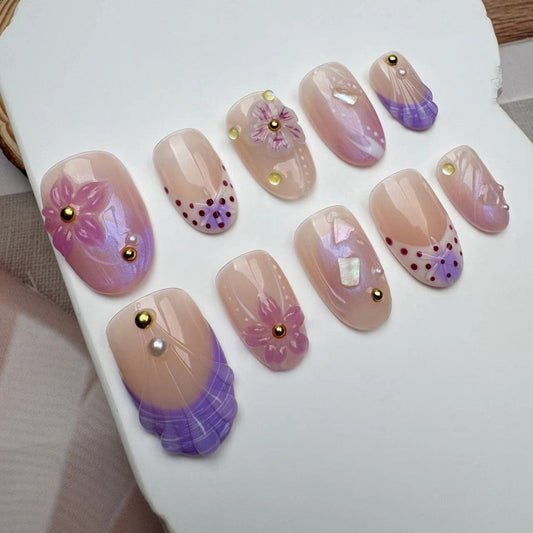 3D Nails/custom press on nails/party press on nails/Flakes for nails/wedding nails gift/Japanese nails/Long nails/Almond nails