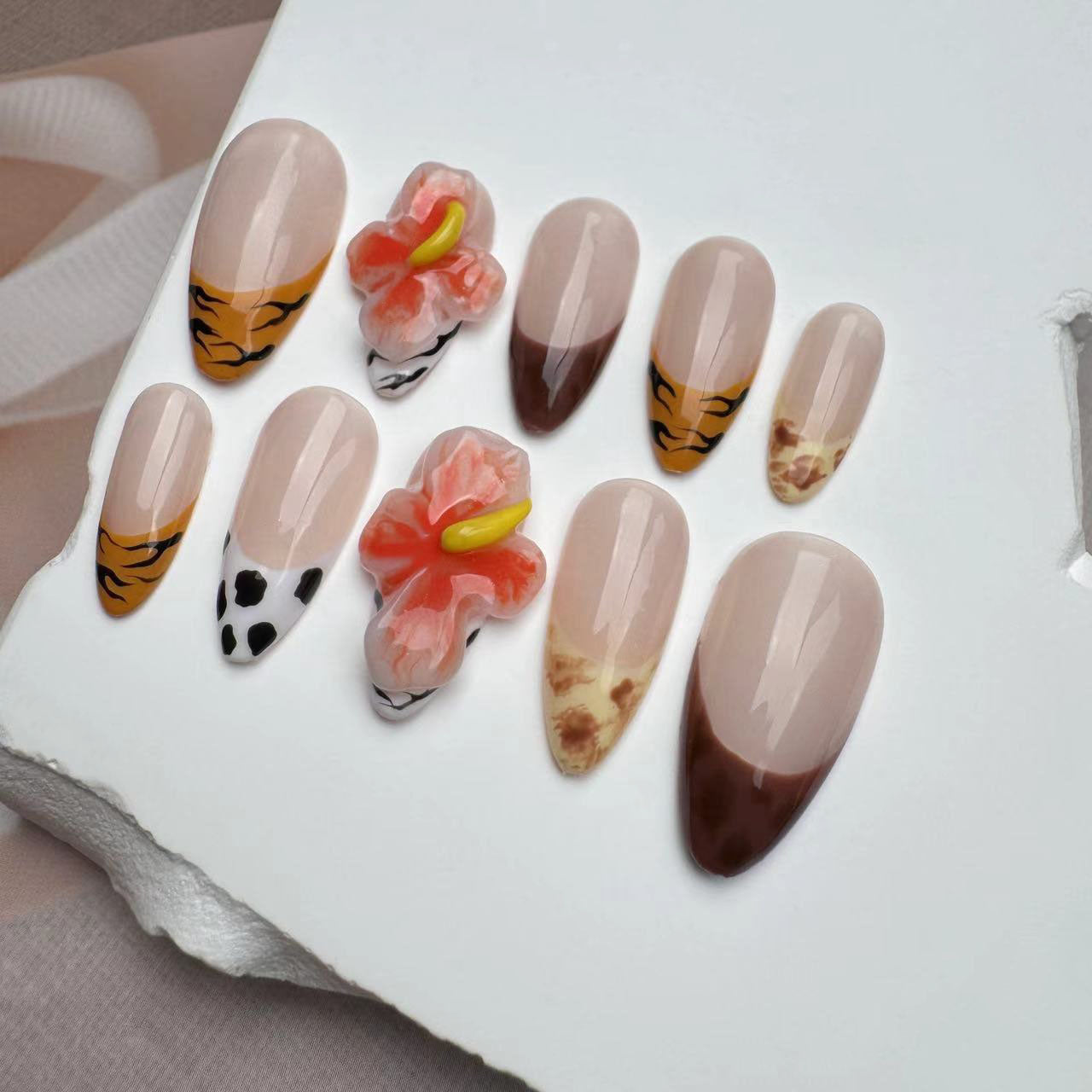 3D Nails/custom press on nails/party press on nails/Flakes for nails/wedding nails gift/Japanese nails/Long nails/Almond nails
