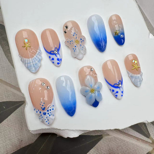 3D Nails/custom press on nails/party press on nails/Flakes for nails/wedding nails gift/Japanese nails/Long nails/Almond nails