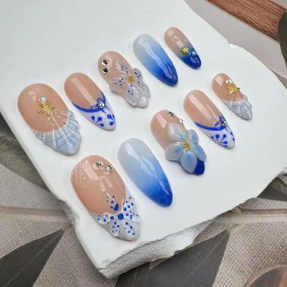 3D Nails/custom press on nails/party press on nails/Flakes for nails/wedding nails gift/Japanese nails/Long nails/Almond nails