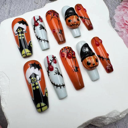 3D Halloween Nails/custom press on nails/party press on nails/Flakes for nails/wedding nails gift/Japanese nails/Long nails/Almond nails