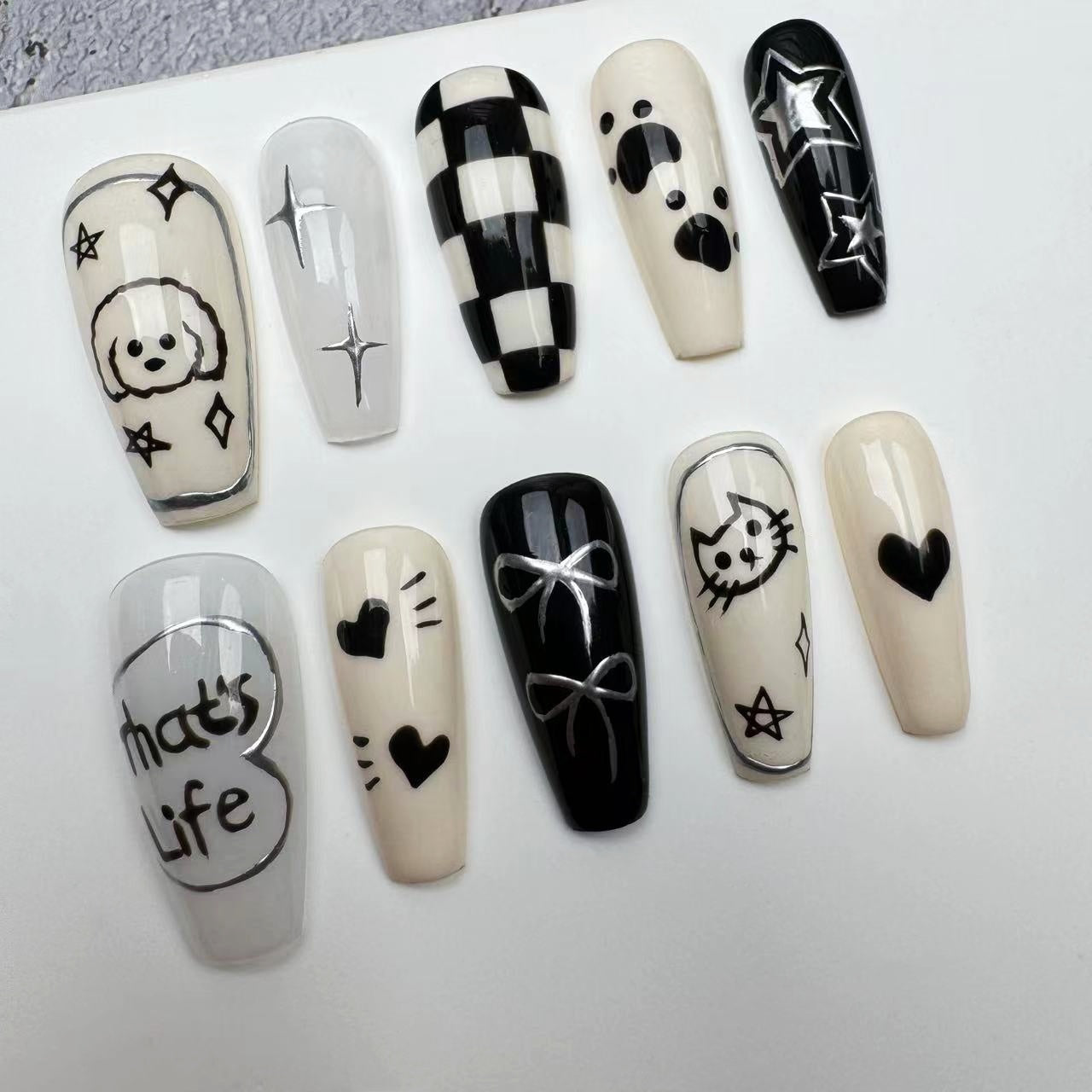 Handmade Nails/custom press on nails/party press on nails/Flakes for nails/wedding nails gift/Japanese nails/Long nails/Almond nails