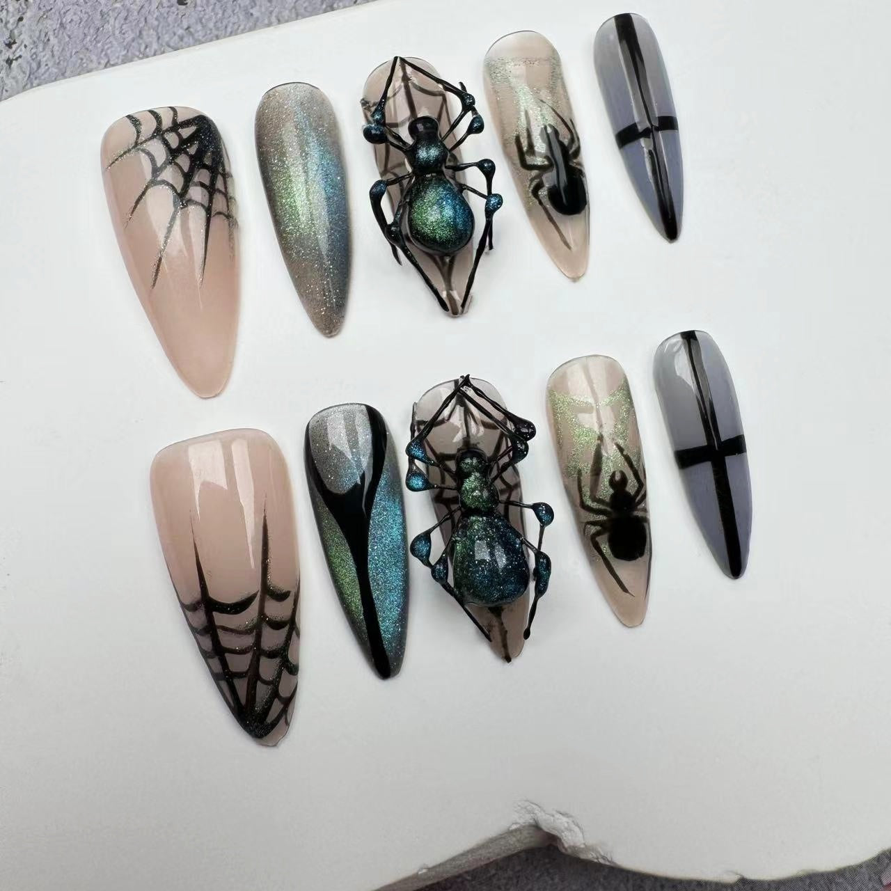 3D Nails/custom press on nails/party press on nails/Flakes for nails/wedding nails gift/Japanese nails/Long nails/Almond nails