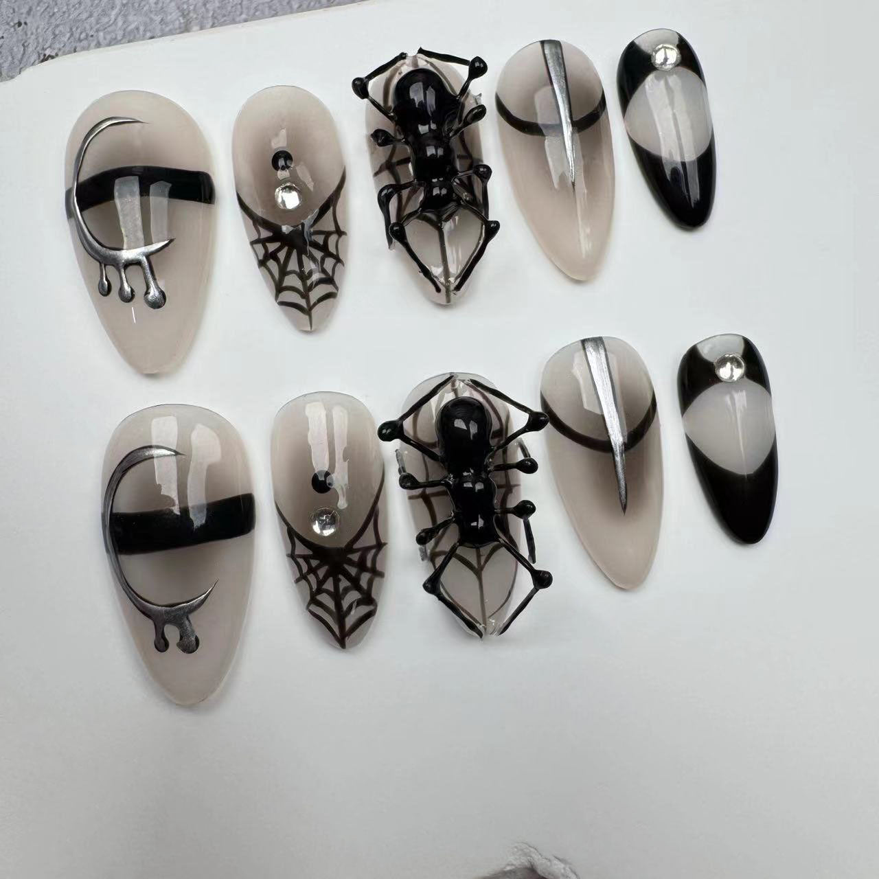 3D Nails/custom press on nails/party press on nails/Flakes for nails/wedding nails gift/Japanese nails/Long nails/Almond nails
