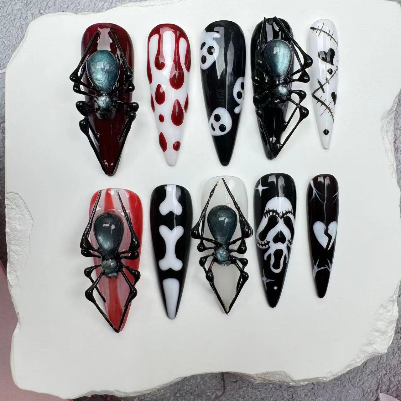 3D Nails/custom press on nails/party press on nails/Flakes for nails/wedding nails gift/Japanese nails/Long nails/Almond nails