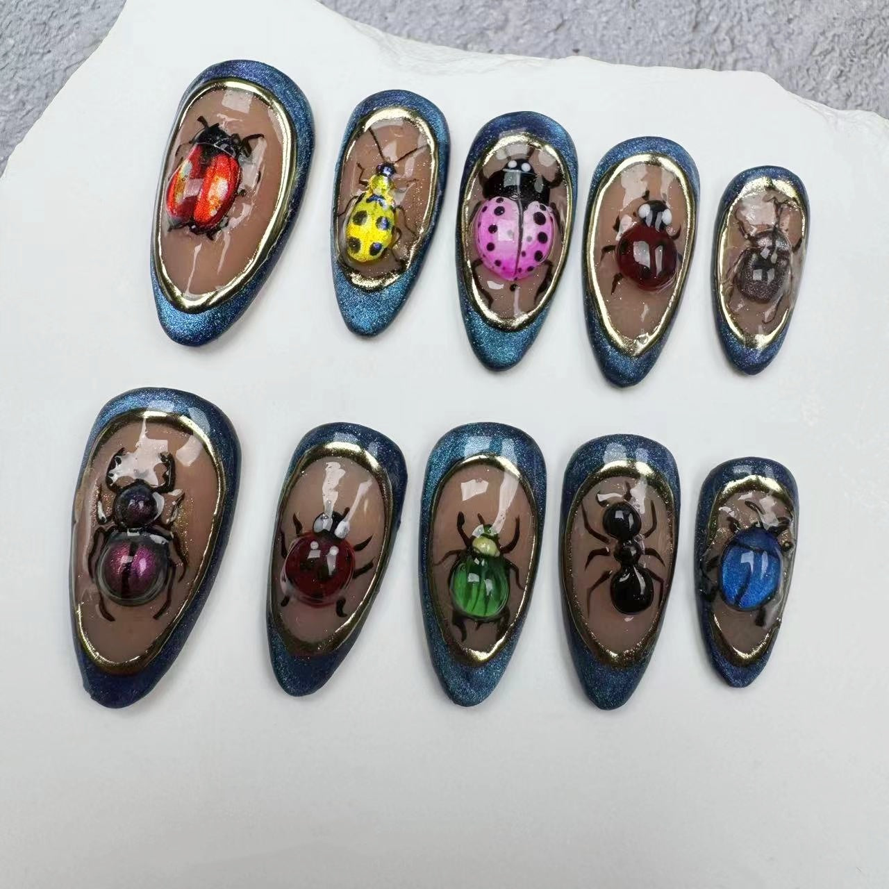 3D Nails/custom press on nails/party press on nails/Flakes for nails/wedding nails gift/Japanese nails/Long nails/Almond nails