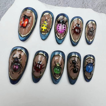 3D Nails/custom press on nails/party press on nails/Flakes for nails/wedding nails gift/Japanese nails/Long nails/Almond nails