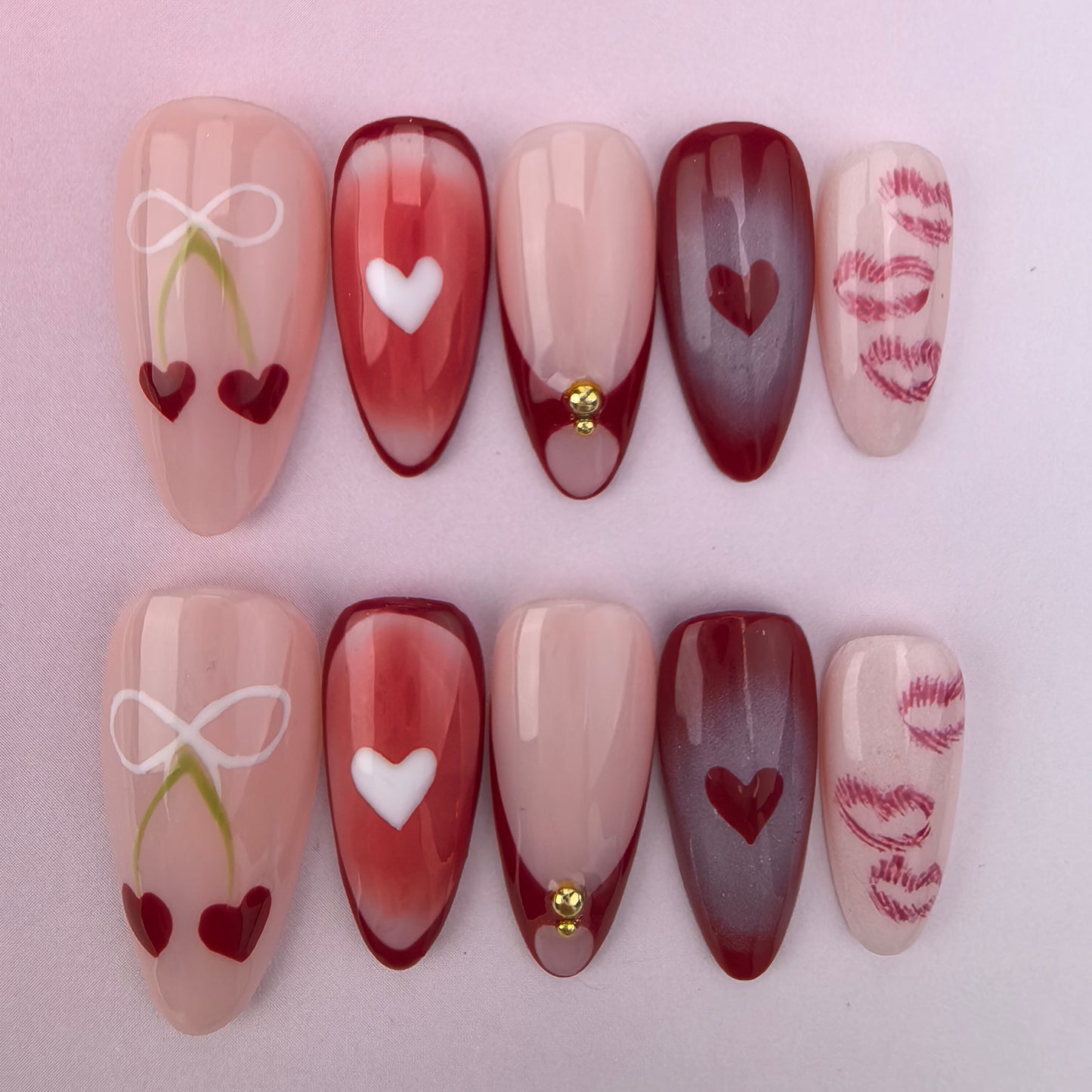 3D nature Nails/custom press on nails/party press on nails/Flakes for nails/special nails gift/pink/nail art/Almond nails