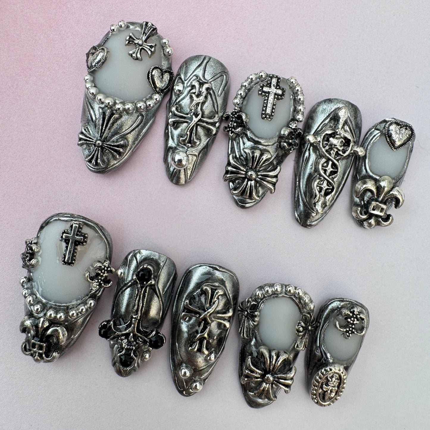 3D nature Nails/custom press on nails/party press on nails/art for nails/gift/simple/Long nails/Almond nails