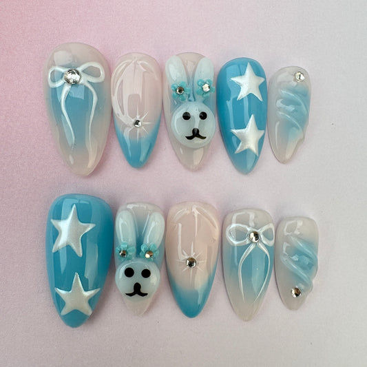 3D nature Nails/custom press on nails/party press on nails/Flakes for nails/especially nails gift/cute/Long nails/Almond nails