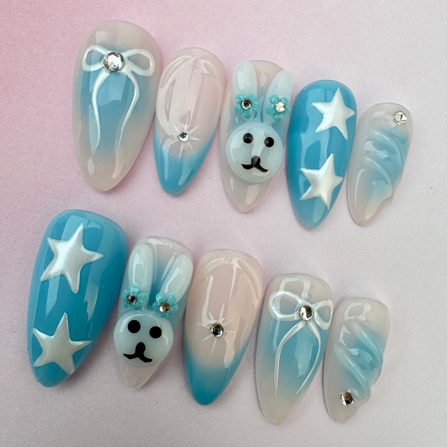 3D nature Nails/custom press on nails/party press on nails/Flakes for nails/especially nails gift/cute/Long nails/Almond nails