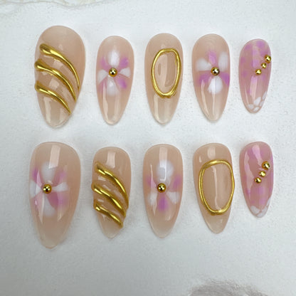 Handmade nails/custom press on nails/party press on nails/Flakes for nails/Beautiful nails gift/nail art/Long nails/Almond nails-21