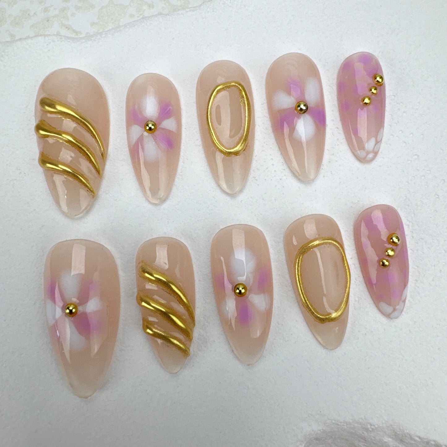 Handmade nails/custom press on nails/party press on nails/Flakes for nails/Beautiful nails gift/nail art/Long nails/Almond nails-21
