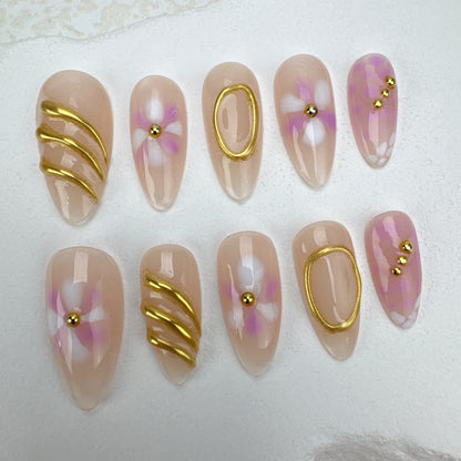 Handmade nails/custom press on nails/party press on nails/Flakes for nails/Beautiful nails gift/nail art/Long nails/Almond nails-21