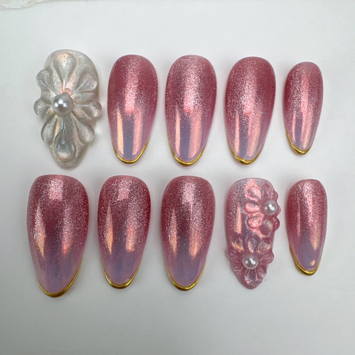 3D nails/custom press on nails/party press on nails/Flakes for nails/Beautiful nails gift/nail art/Long nails/Almond nails-10