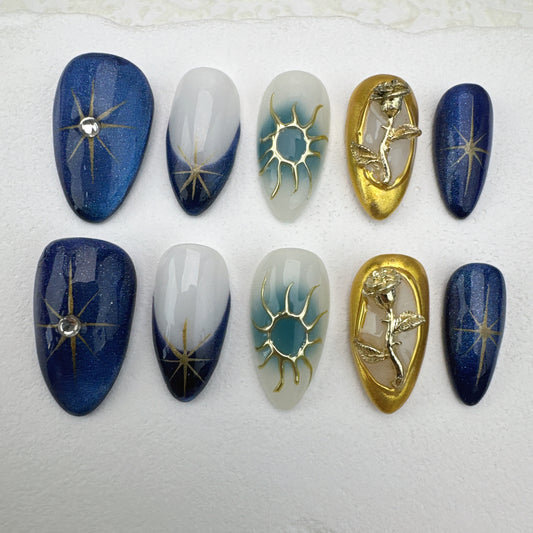 Handmade nails/custom press on nails/party press on nails/Flakes for nails/Beautiful nails gift/nail art/Long nails/Almond nails