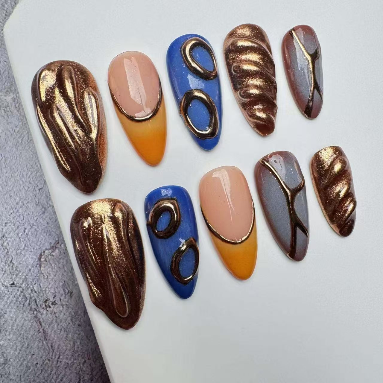 Handmade Nails/custom press on nails/party press on nails/Flakes for nails/wedding nails gift/Japanese nails/Long nails/Almond nails