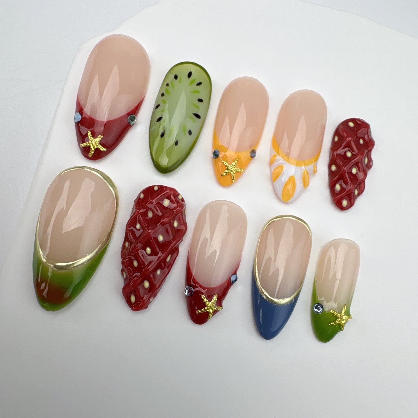 Handmade nails/custom press on nails/party press on nails/Flakes for nails/Beautiful nails gift/nail art/Long nails/Almond nails