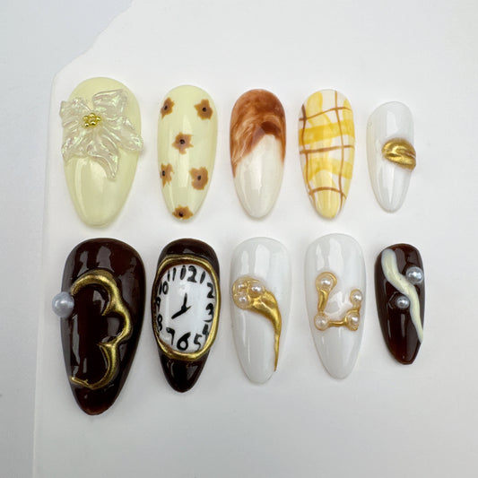 Handmade nails/custom press on nails/party press on nails/Flakes for nails/Beautiful nails gift/nail art/Long nails/Almond nails
