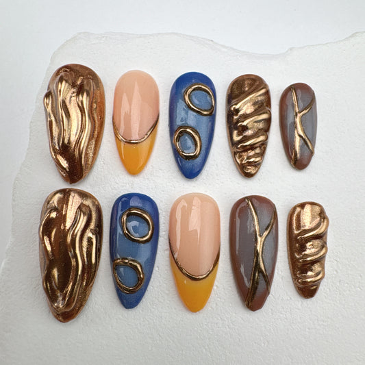 Handmade nails/custom press on nails/party press on nails/Flakes for nails/Beautiful nails gift/nail art/Long nails/Almond nails