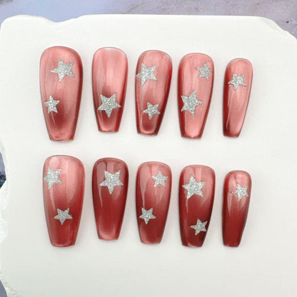 3D Handmade Nails/custom press on nails/party press on nails/Flakes for nails/Beautiful nails gift/nail art/Long nails/Almond nails
