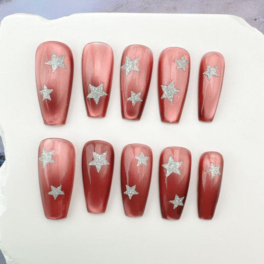 3D Handmade Nails/custom press on nails/party press on nails/Flakes for nails/Beautiful nails gift/nail art/Long nails/Almond nails