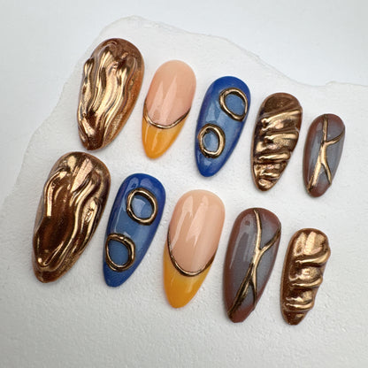 Handmade nails/custom press on nails/party press on nails/Flakes for nails/Beautiful nails gift/nail art/Long nails/Almond nails