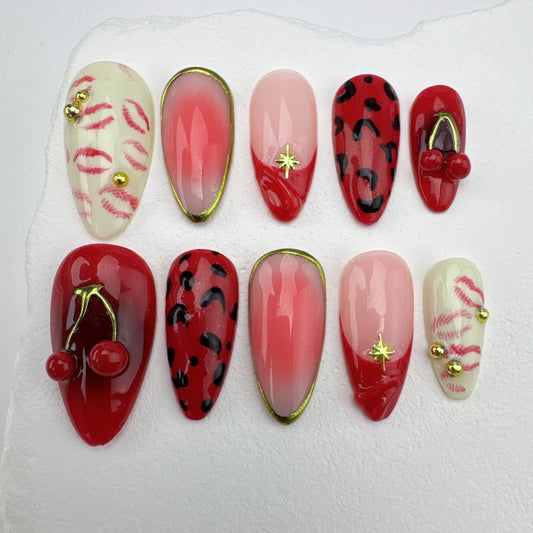 3D nails/custom press on nails/party press on nails/Flakes for nails/Beautiful nails gift/nail art/Long nails/Almond nails