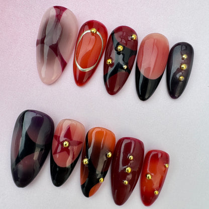 3D nature Nails/custom press on nails/party press on nails/Flakes for nails/ nail art/simple/Long nails/Almond nails