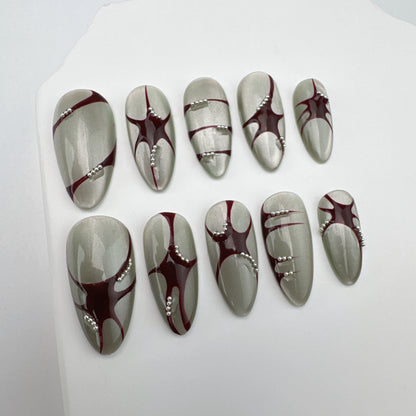Handmade nails/custom press on nails/party press on nails/Flakes for nails/Beautiful nails gift/nail art/Long nails/Almond nails