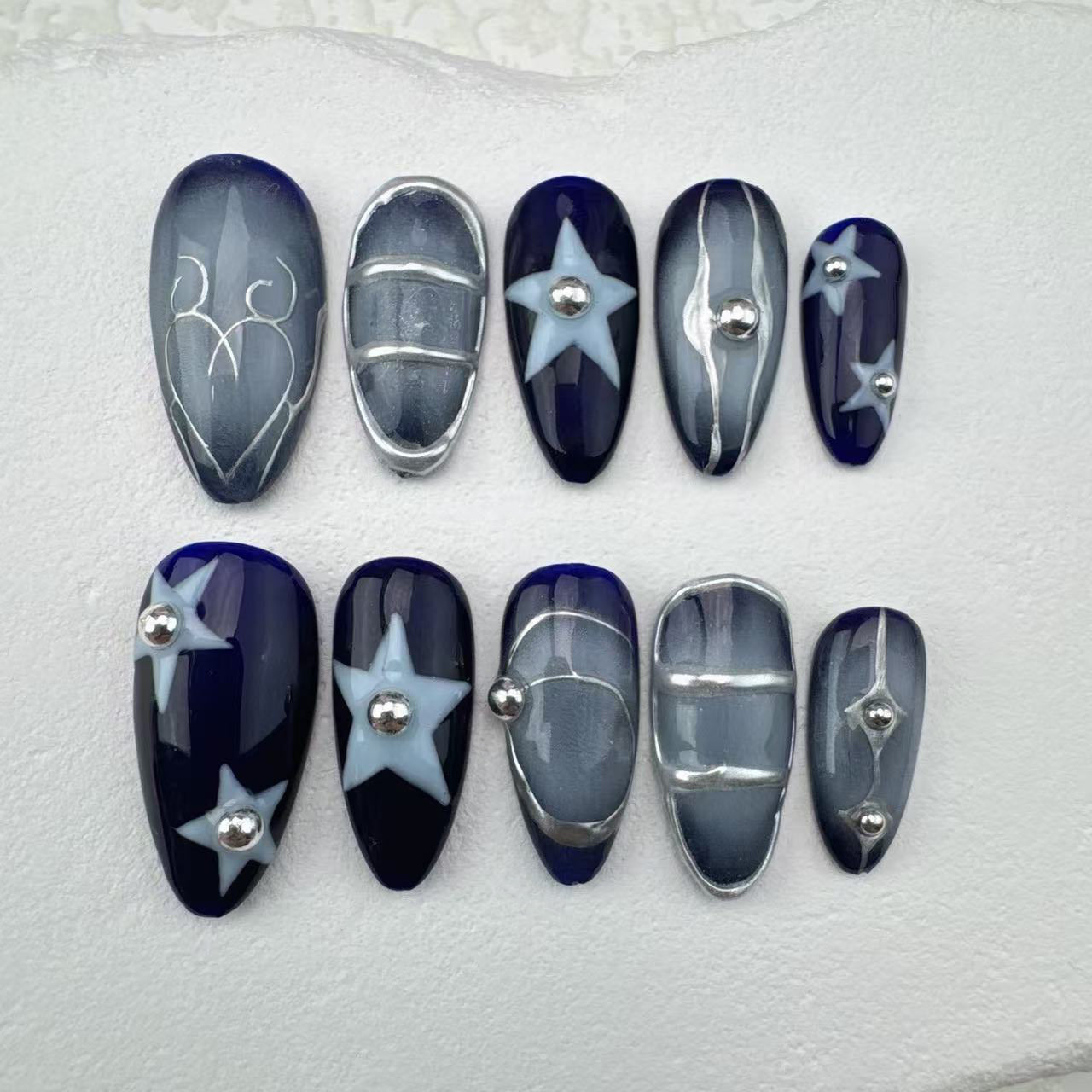 Handmade nails/custom press on nails/party press on nails/Flakes for nails/Beautiful nails gift/nail art/Long nails/Almond nails