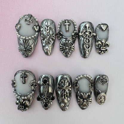 3D nature Nails/custom press on nails/party press on nails/art for nails/gift/simple/Long nails/Almond nails