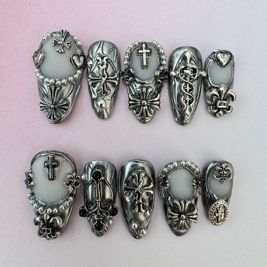 3D nature Nails/custom press on nails/party press on nails/art for nails/gift/simple/Long nails/Almond nails