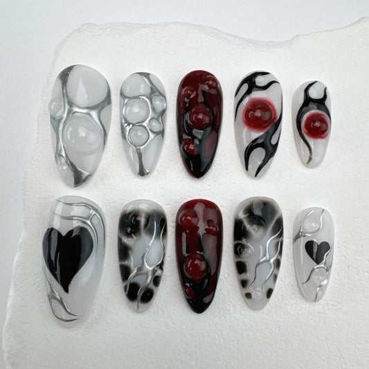 Handmade nails/custom press on nails/party press on nails/Flakes for nails/Beautiful nails gift/nail art/Long nails/Almond nails