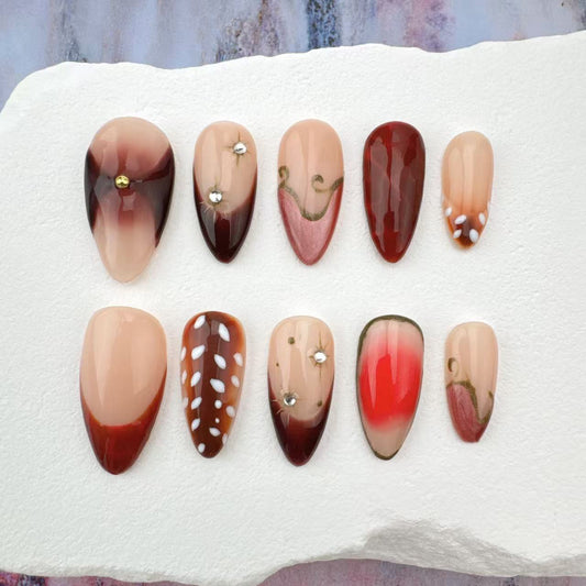 3D Handmade Nails/custom press on nails/party press on nails/Flakes for nails/Beautiful nails gift/nail art/Long nails/Almond nails