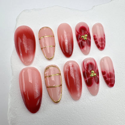 Handmade nails/custom press on nails/party press on nails/Flakes for nails/Beautiful nails gift/nail art/Long nails/Almond nails
