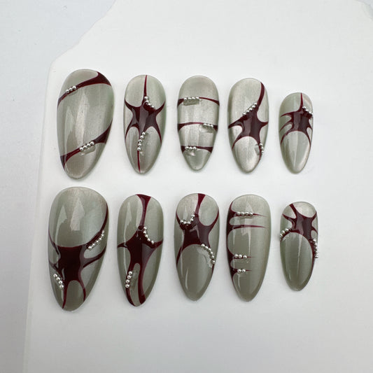 Handmade nails/custom press on nails/party press on nails/Flakes for nails/Beautiful nails gift/nail art/Long nails/Almond nails