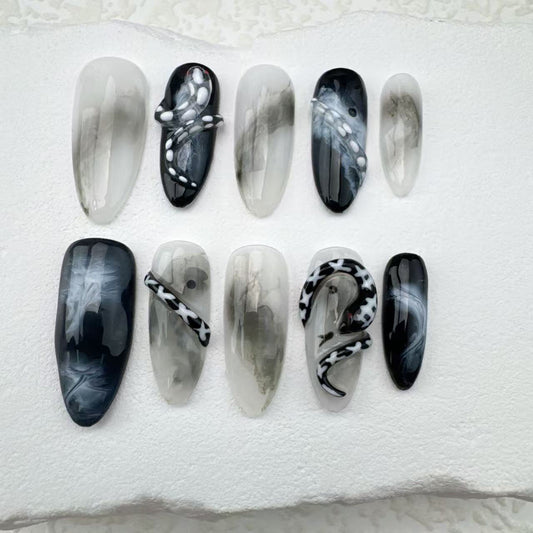 3D nails/custom press on nails/party press on nails/Flakes for nails/Beautiful nails gift/nail art/Long nails/Almond nails