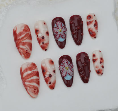 Handmade nails/custom press on nails/party press on nails/Flakes for nails/Beautiful nails gift/nail art/Long nails/Almond nails