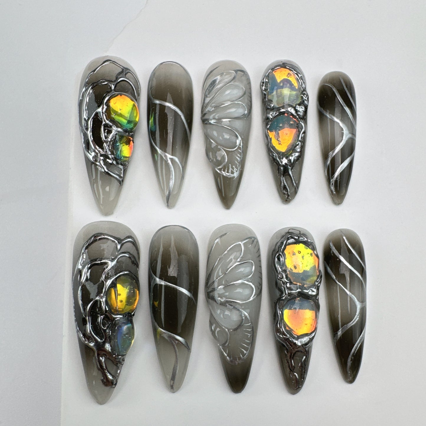 Handmade nails/custom press on nails/party press on nails/Flakes for nails/Beautiful nails gift/nail art/Long nails/Almond nails