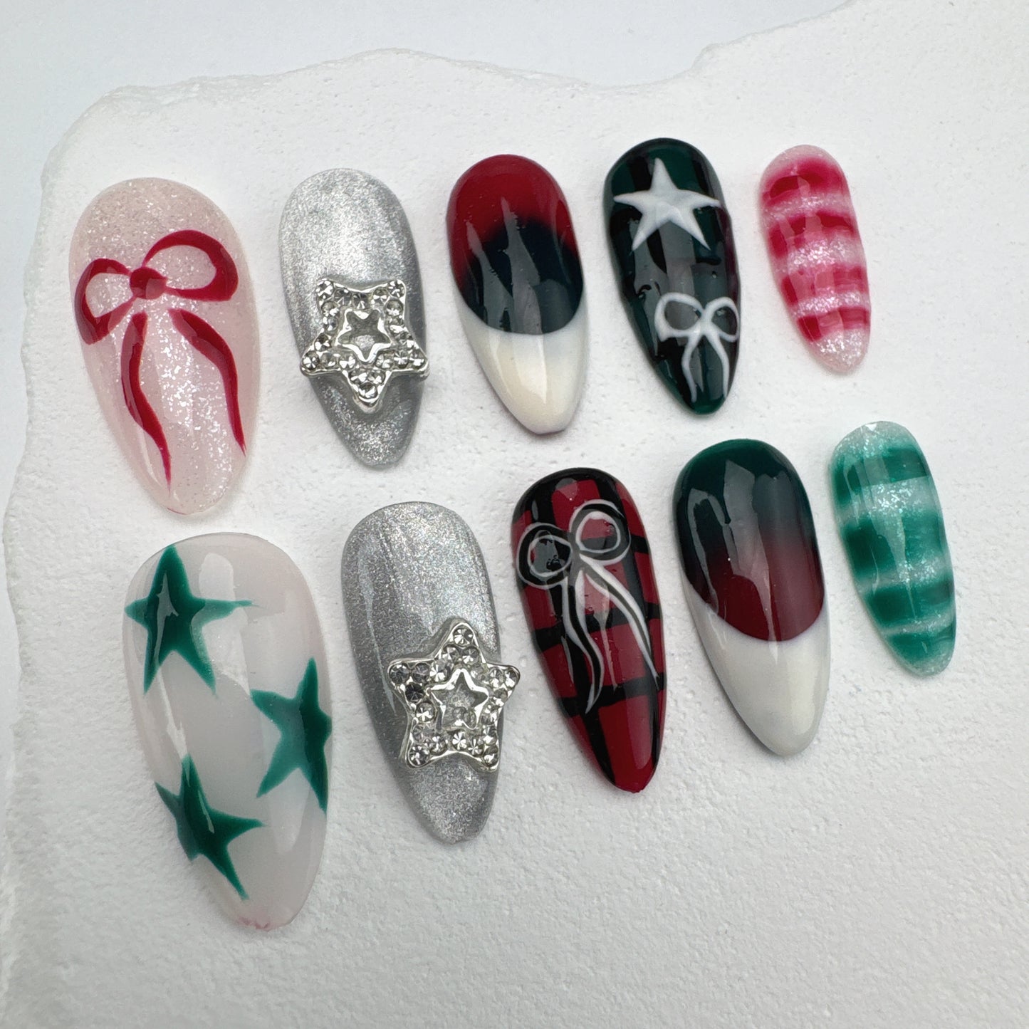 3D nails/custom press on nails/party press on nails/Flakes for nails/Beautiful nails gift/nail art/Long nails/Almond nails-15
