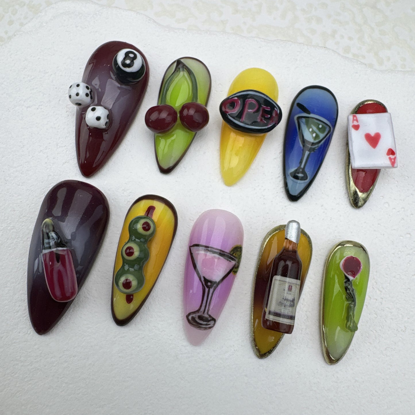 3D nails/custom press on nails/party press on nails/Flakes for nails/Beautiful nails gift/nail art/Long nails/Almond nails