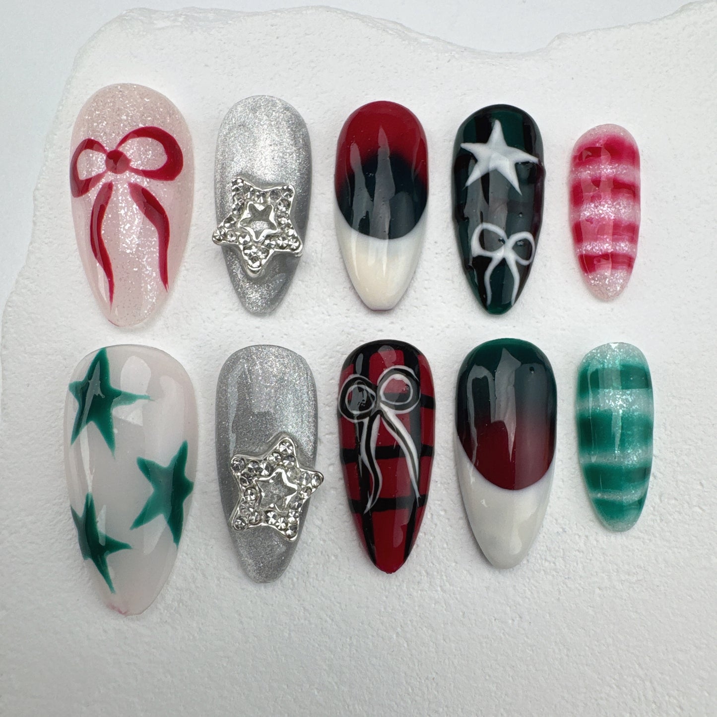 3D nails/custom press on nails/party press on nails/Flakes for nails/Beautiful nails gift/nail art/Long nails/Almond nails-15