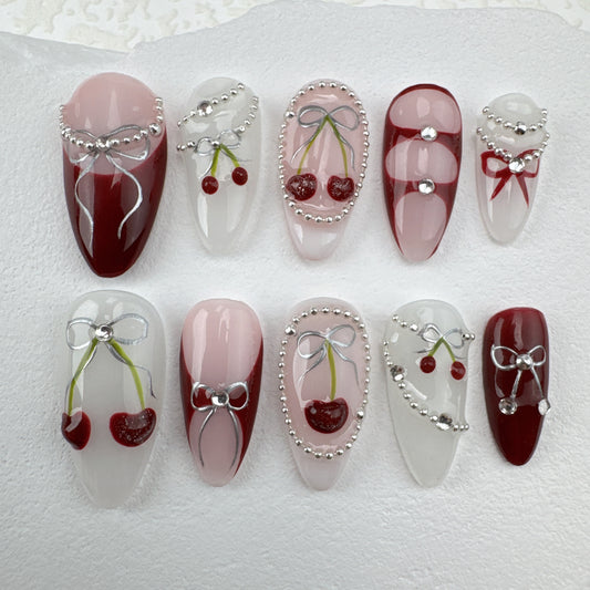 3D nails/custom press on nails/party press on nails/Flakes for nails/Beautiful nails gift/nail art/Long nails/Almond nails