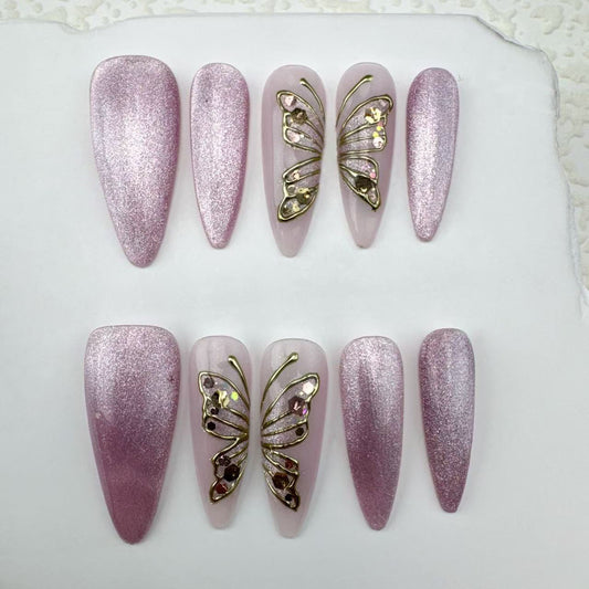 Handmade nails/custom press on nails/party press on nails/Flakes for nails/Beautiful nails gift/nail art/Long nails/Almond nails